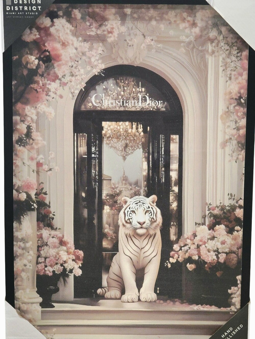 Design District Elegant Storefront Tiger Floral Entrance Framed Wall Decor